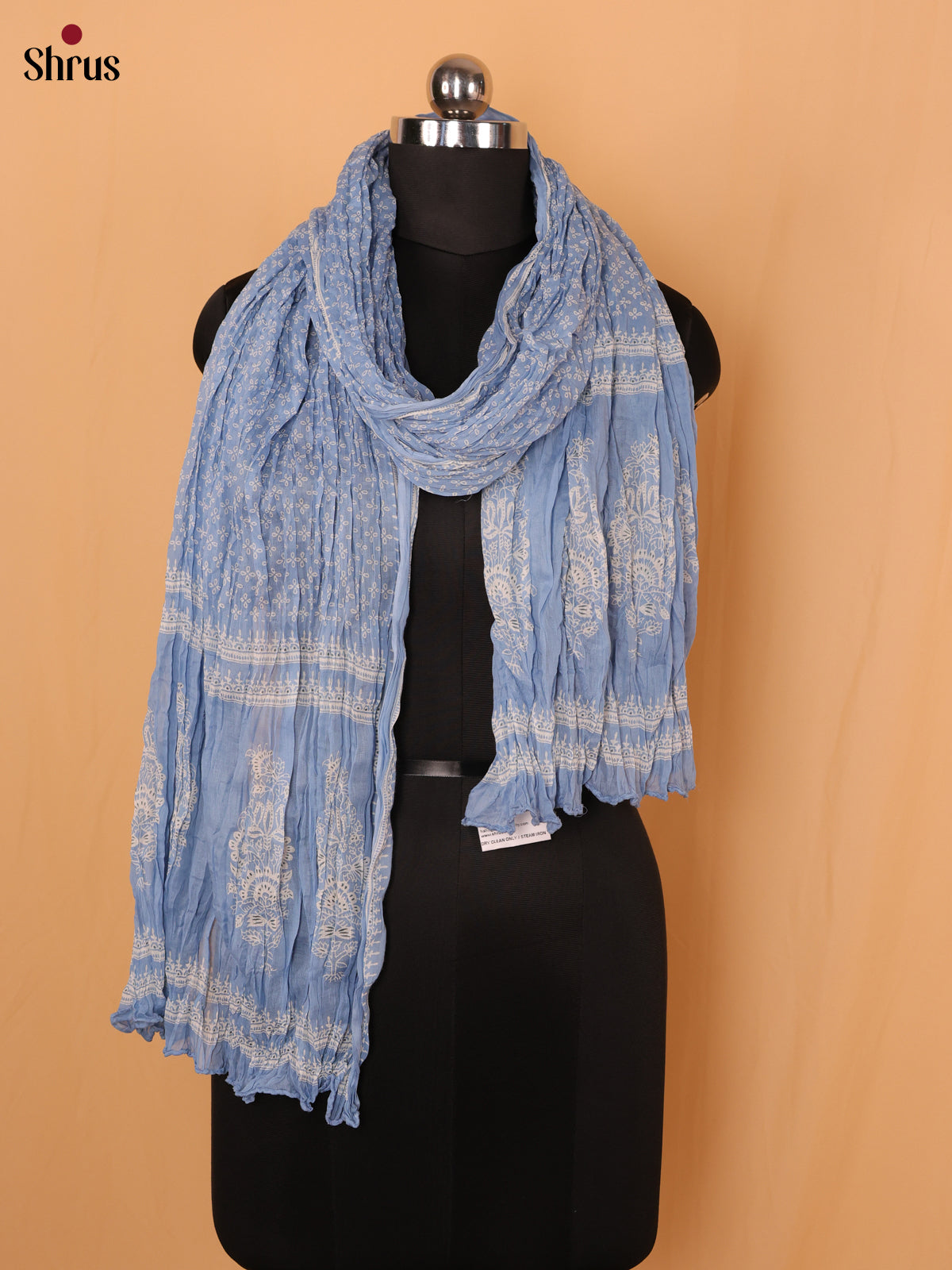 Blue Bandhani Cotton Dupatta