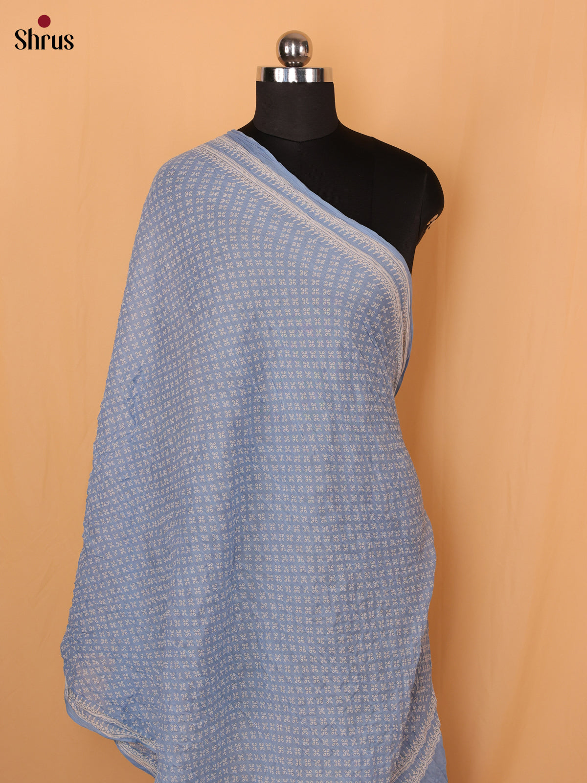 Blue Bandhani Cotton Dupatta