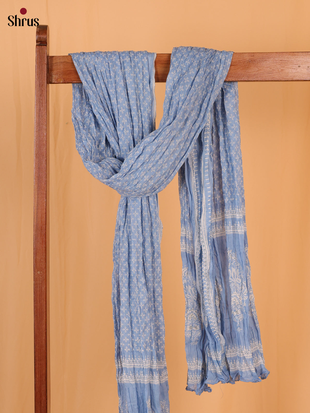 Blue Bandhani Cotton Dupatta