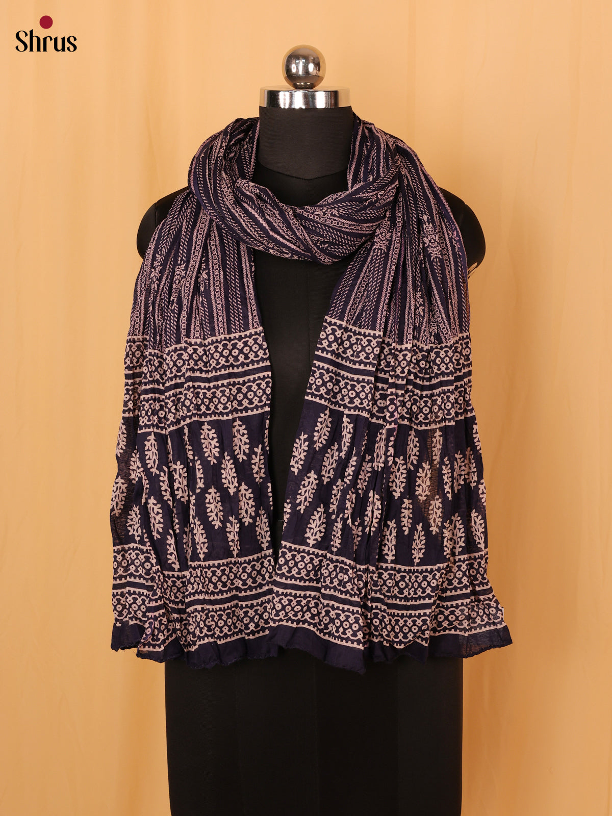 Blue Bandhani Cotton Dupatta