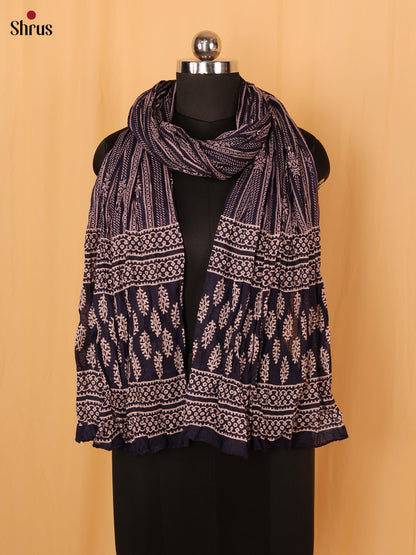 Blue Bandhani Cotton Dupatta
