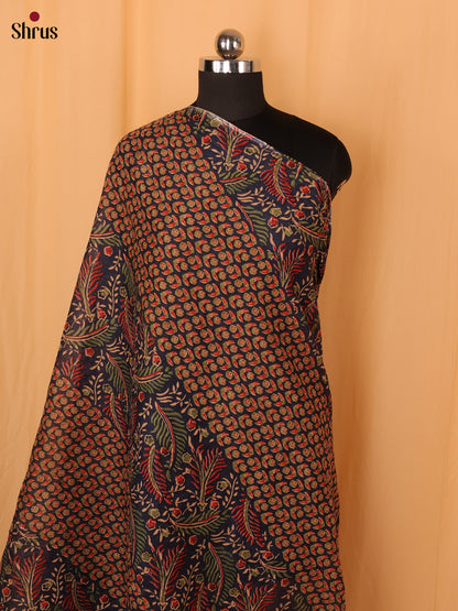 Blue Floral Print Cotton Dupatta