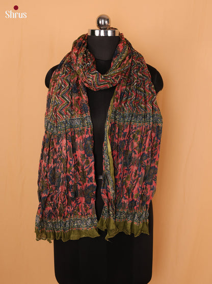 Pink Floral Print Cotton Dupatta