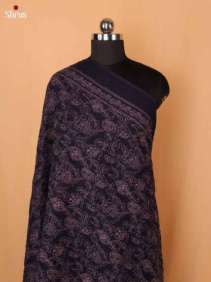 Blue Floral Print Cotton Dupatta