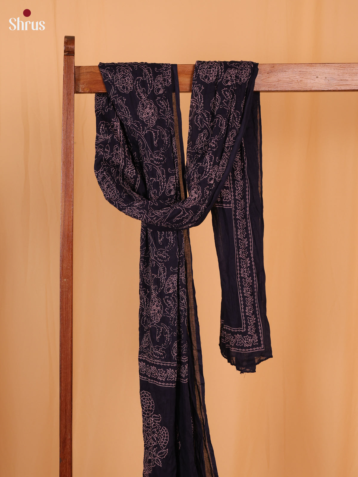 Blue Floral Print Cotton Dupatta