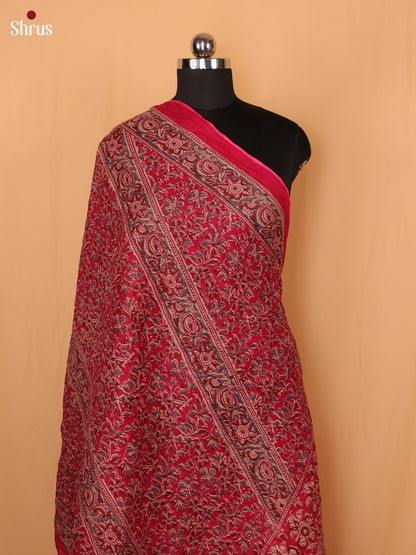 Pink Synthetic Cotton Dupatta