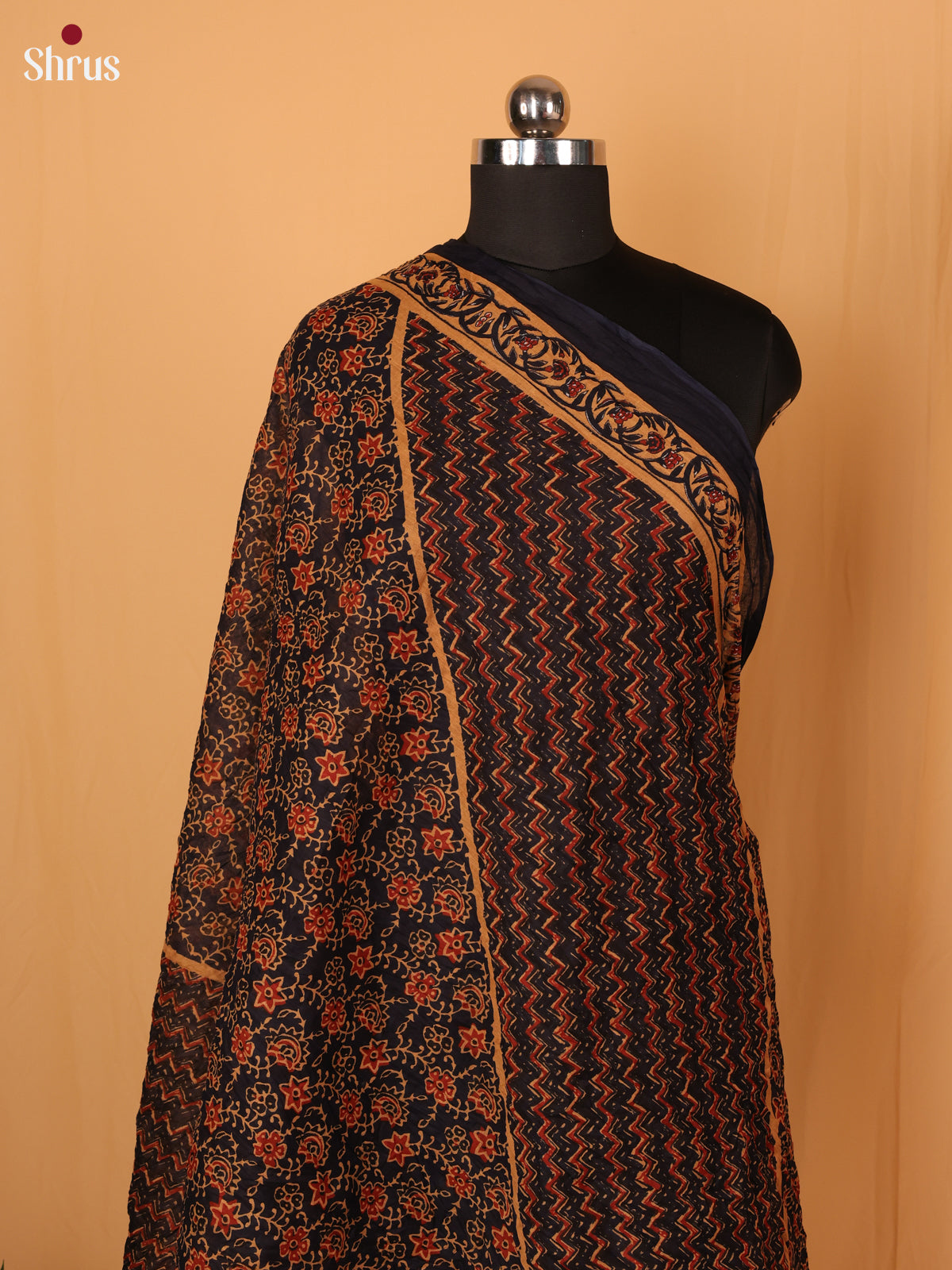 Blue Ajrakh Cotton Dupatta