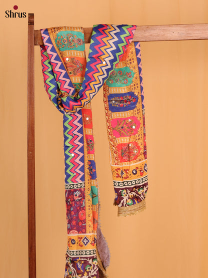 Multi Colour Floral Print Semi Dola Dupatta