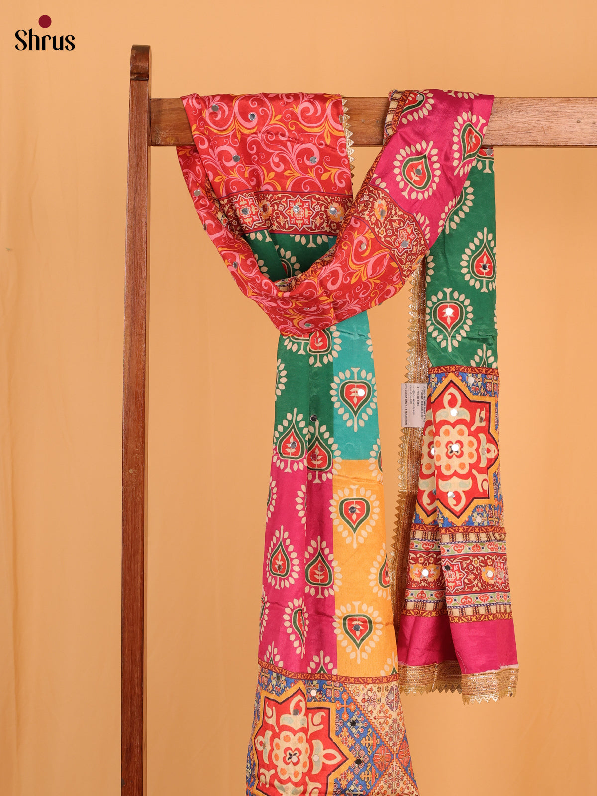Multi Colour Floral Print Semi Dola Dupatta