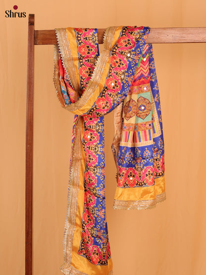 Multi Colour Floral Print Semi Dola Dupatta
