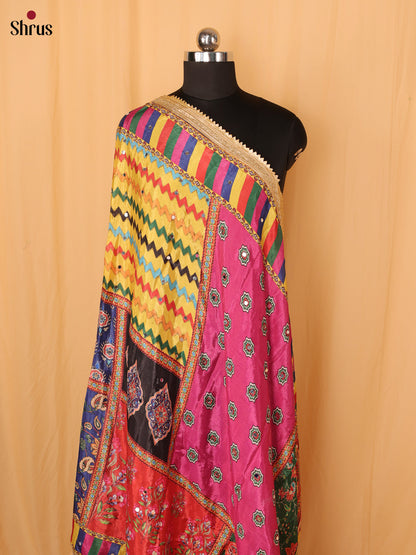 Multi Colour Floral Print Semi Dola Dupatta - MCL21161