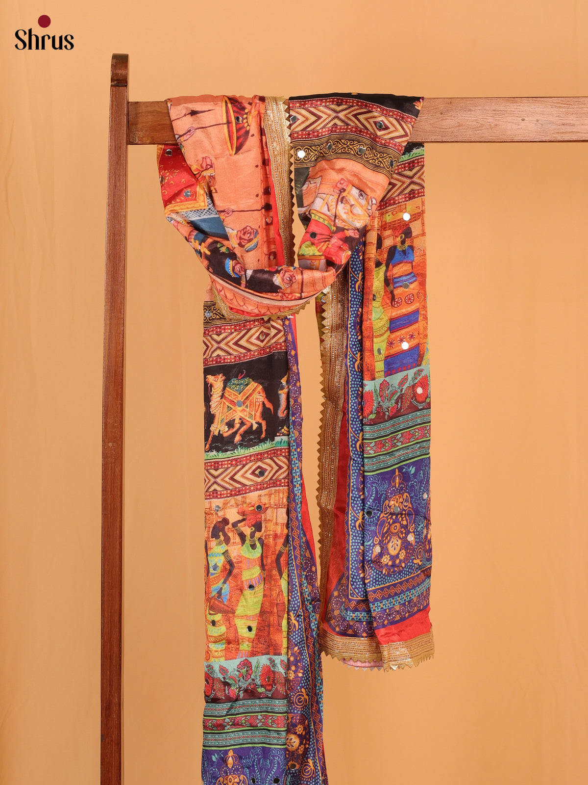Multi Colour Floral Print Semi Dola Dupatta - MCL21164