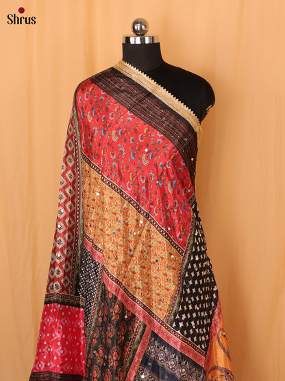 Multi Colour Floral Print Semi Dola Dupatta - MCL21165