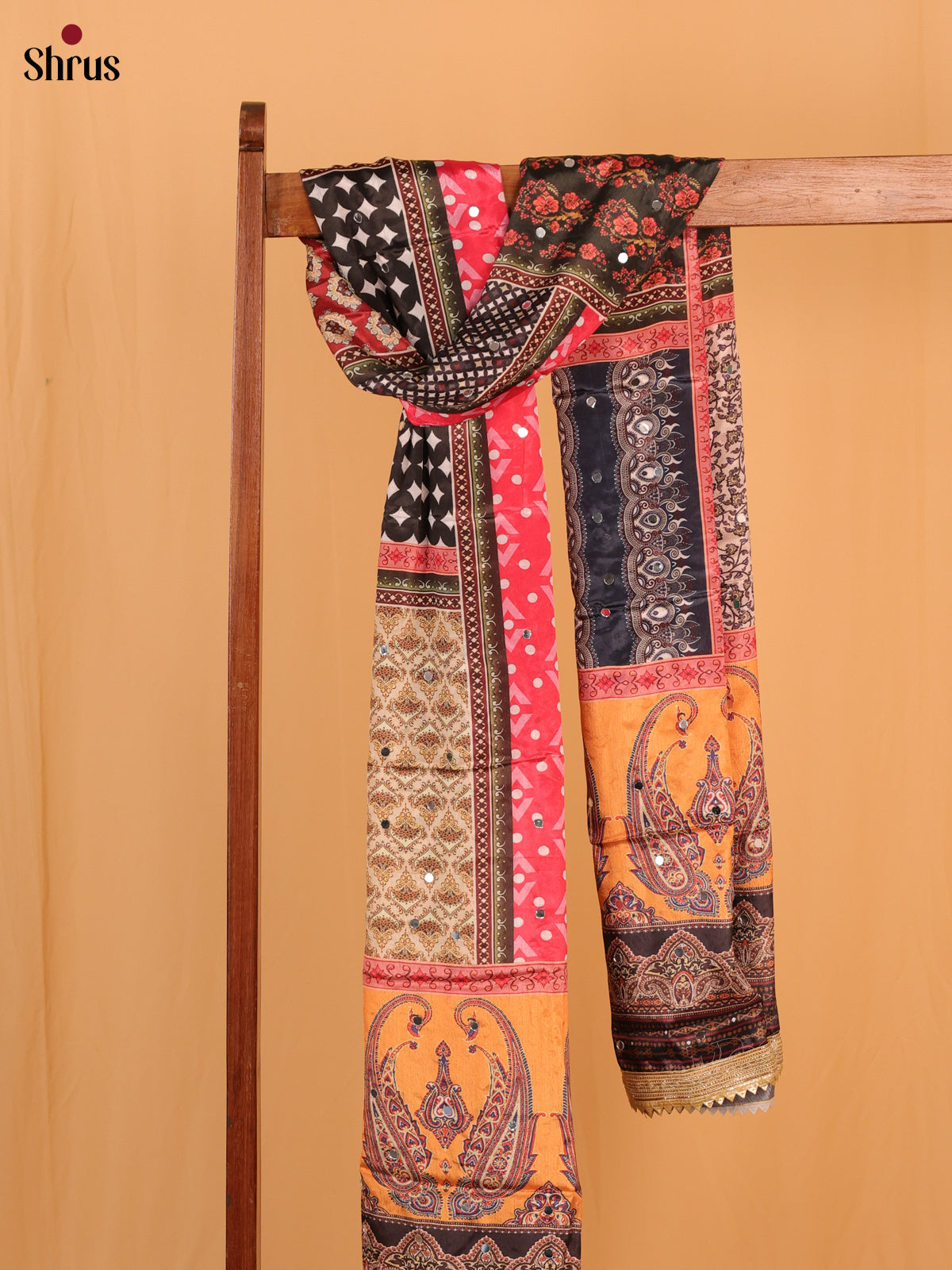 Multi Colour Floral Print Semi Dola Dupatta - MCL21165