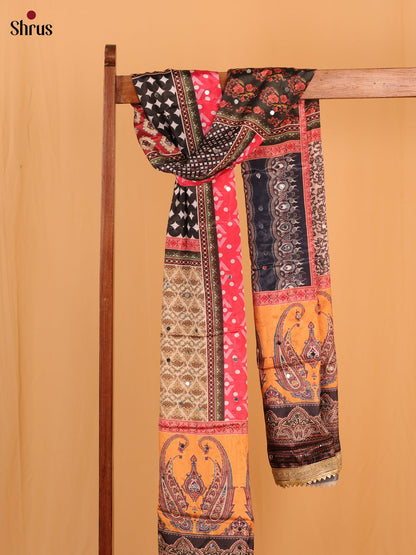 Multi Colour Floral Print Semi Dola Dupatta - MCL21165