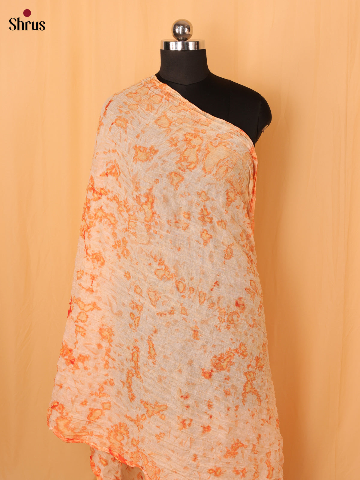 Orange Shibori Cotton Dupatta - MCL21166 - MCL21167