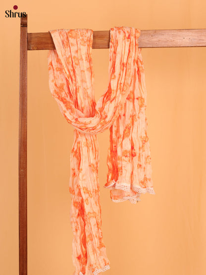 Orange Shibori Cotton Dupatta - MCL21166 - MCL21167