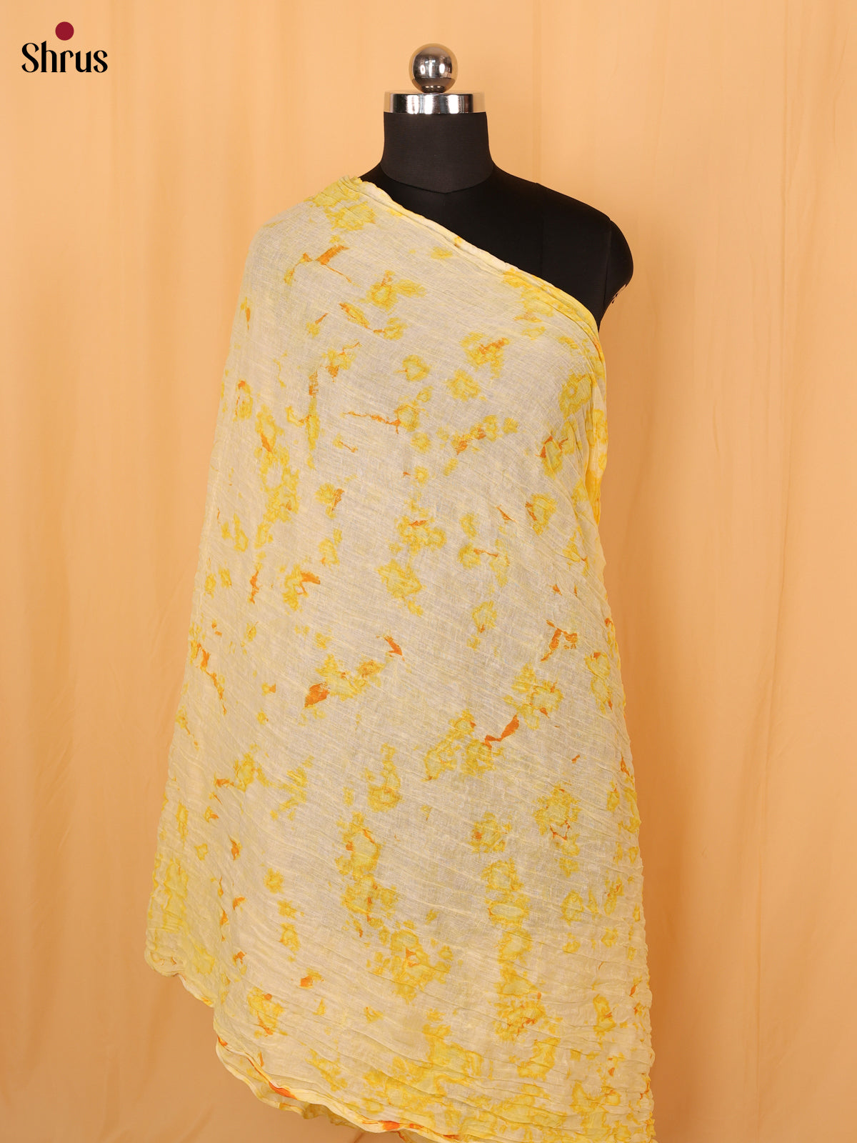 Yellow Shibori Cotton Dupatta - MCL21168