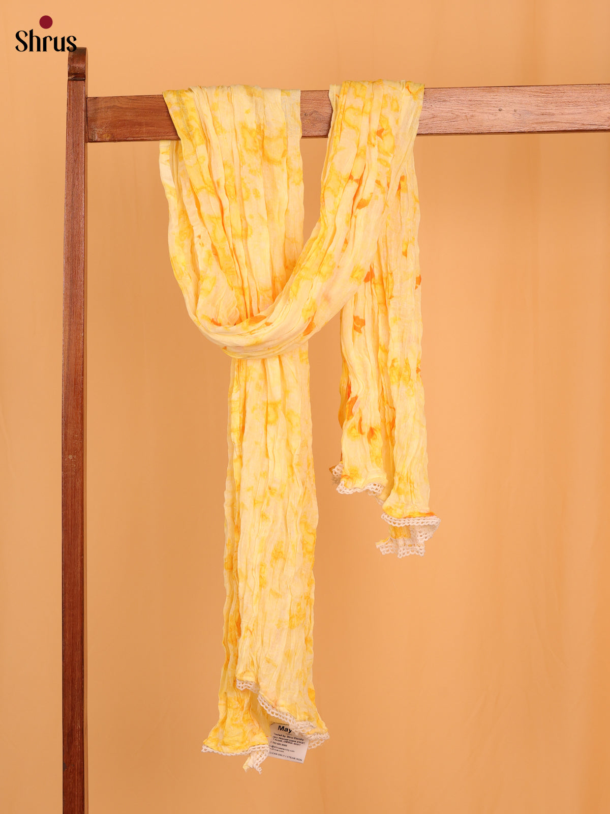Yellow Shibori Cotton Dupatta - MCL21168
