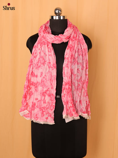 Pink Shibori Cotton Dupatta - MCL21169