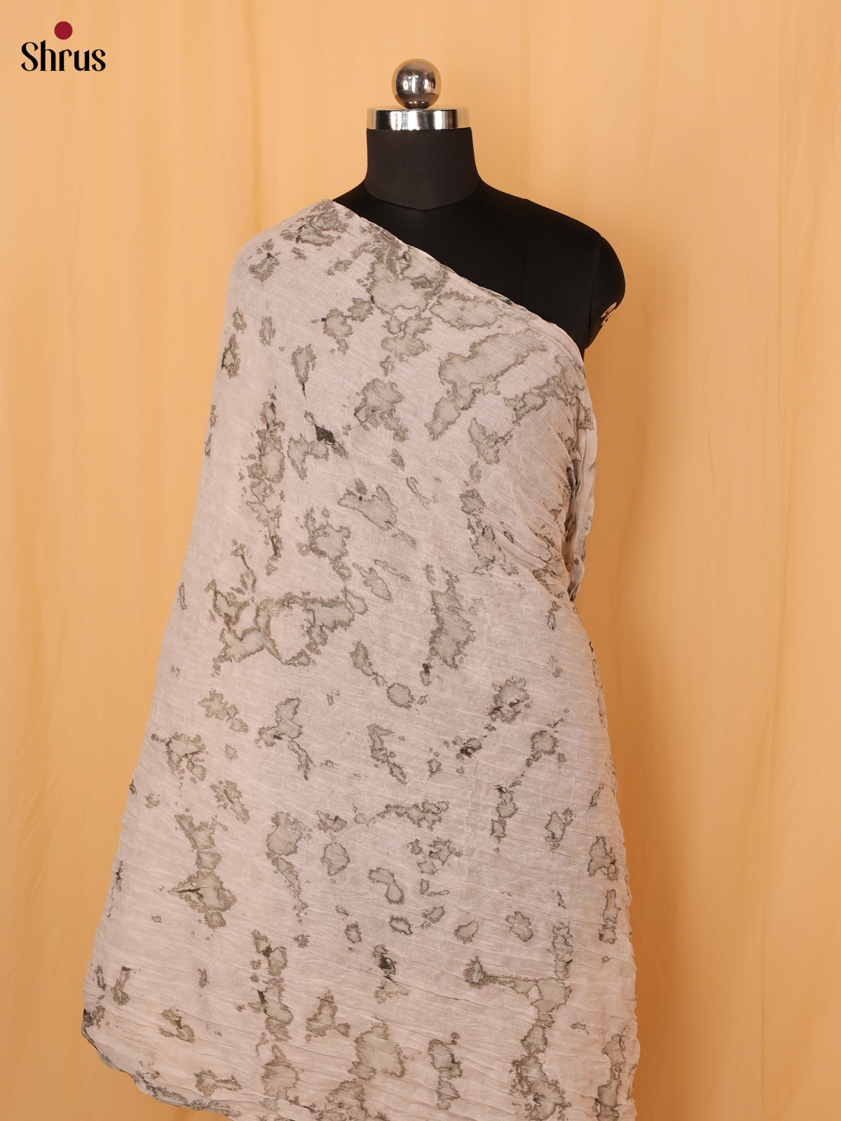 Grey Shibori Cotton Dupatta - MCL21170