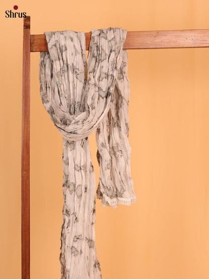Grey Shibori Cotton Dupatta - MCL21170