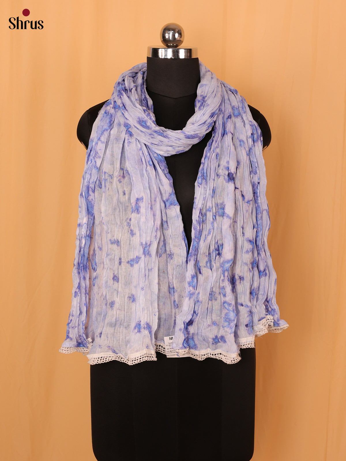 Blue Shibori Cotton Dupatta - MCL21172