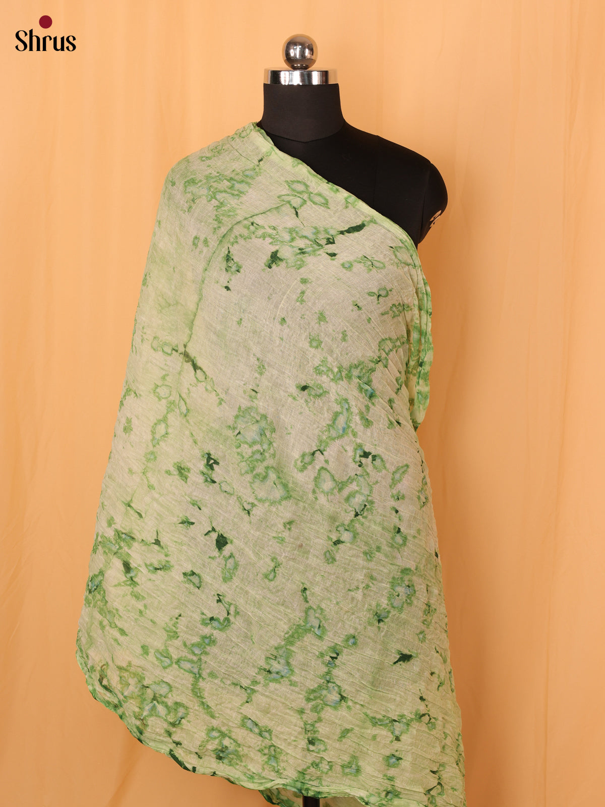 Green Shibori Cotton Dupatta - MCL21173