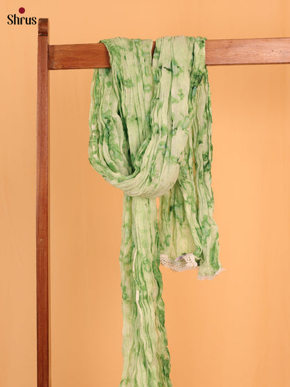 Green Shibori Cotton Dupatta - MCL21173