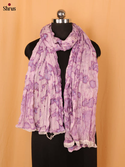 Lavender Shibori Cotton Dupatta - MCL21174