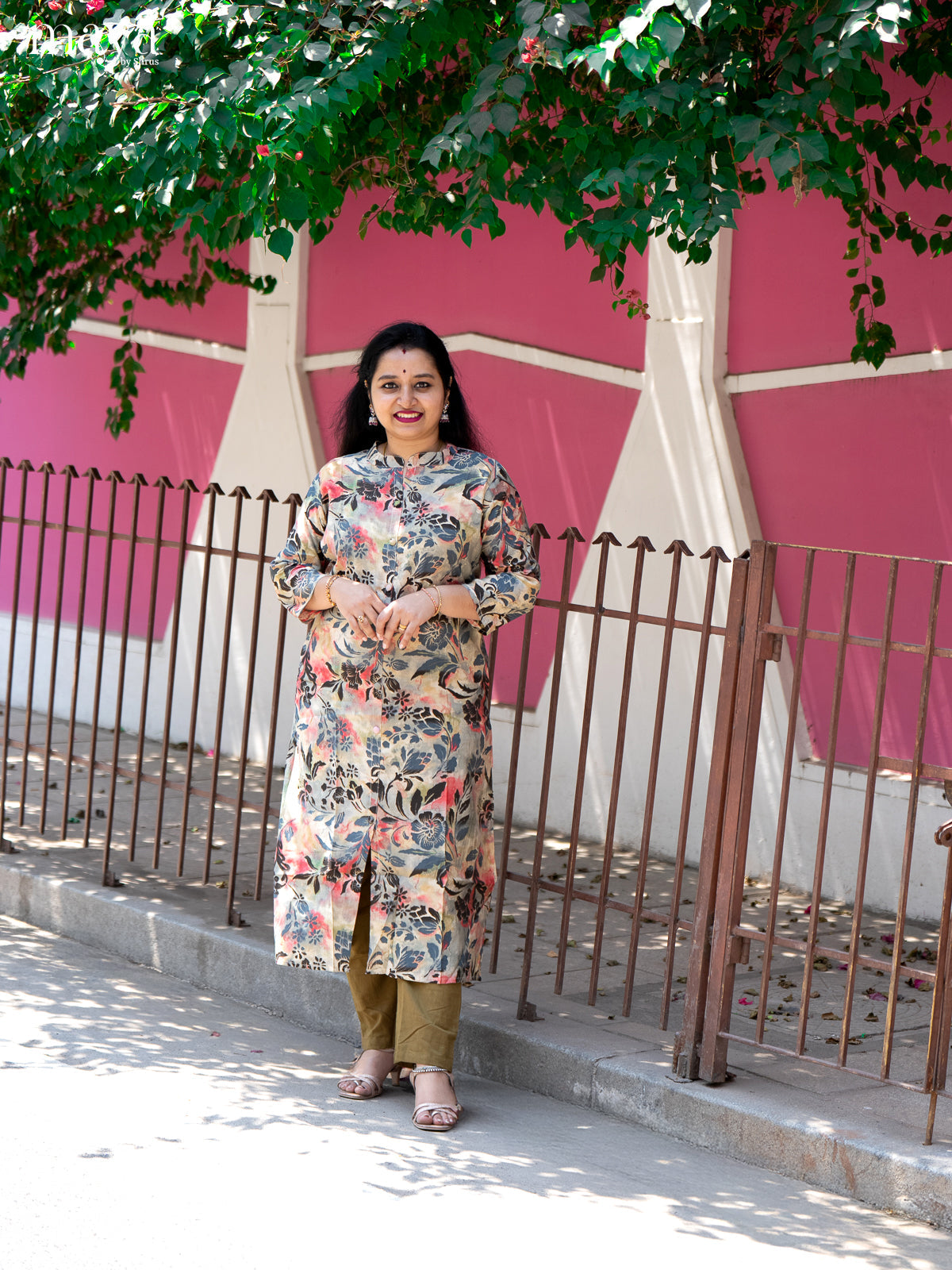 Multi Floral Printed colour Rayon Kurti