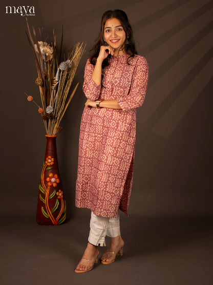 Majenta Batik Printed Cotton Kurti