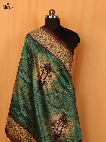 Multi colour Digital Print Semi Silk Dupatta - MCL28080