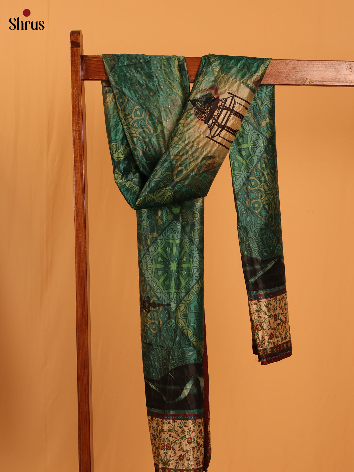 Multi colour Digital Print Semi Silk Dupatta - MCL28080