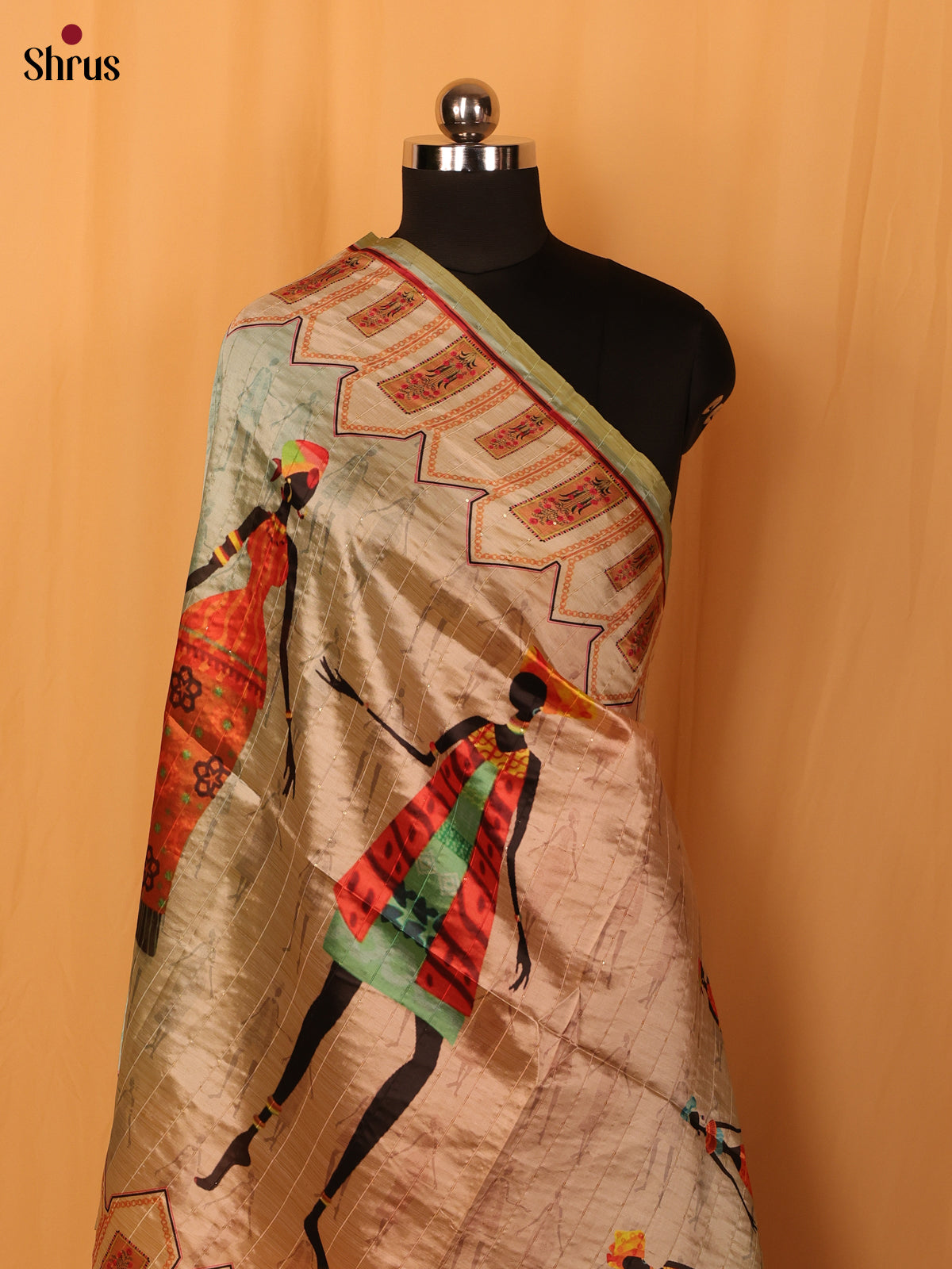 11A Multi colour Digital Print Semi Silk Dupatta - MCL28085