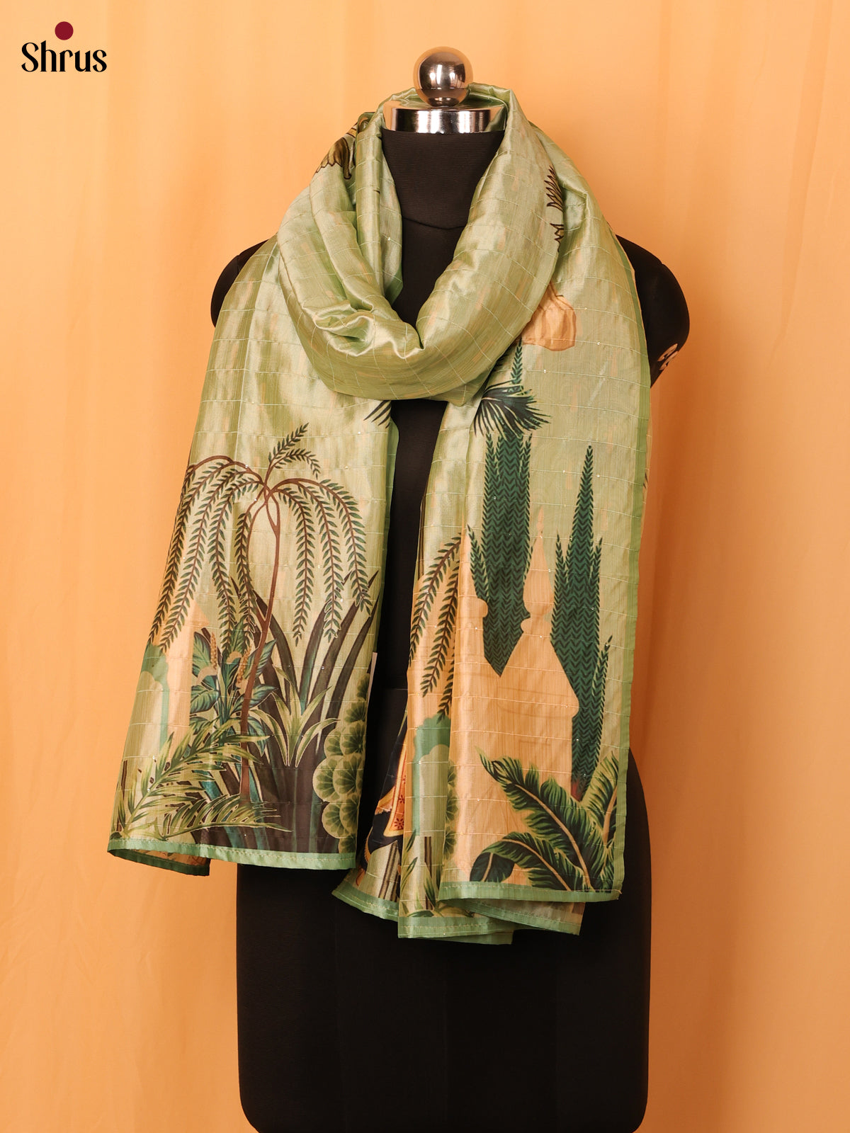 11A Multi colour Digital Print Semi Silk Dupatta - MCL28086