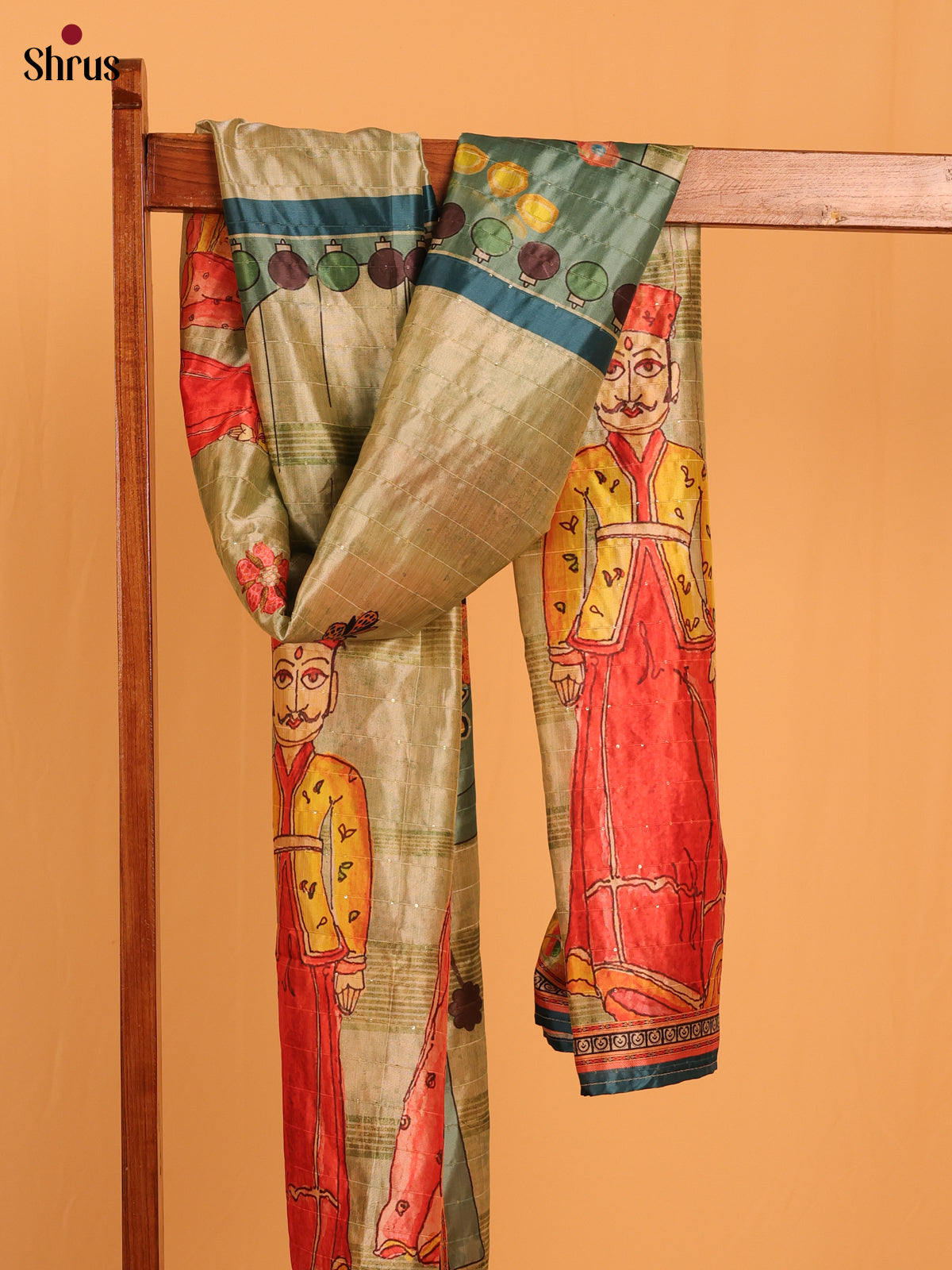 Multi colour Digital Print Semi Silk Dupatta