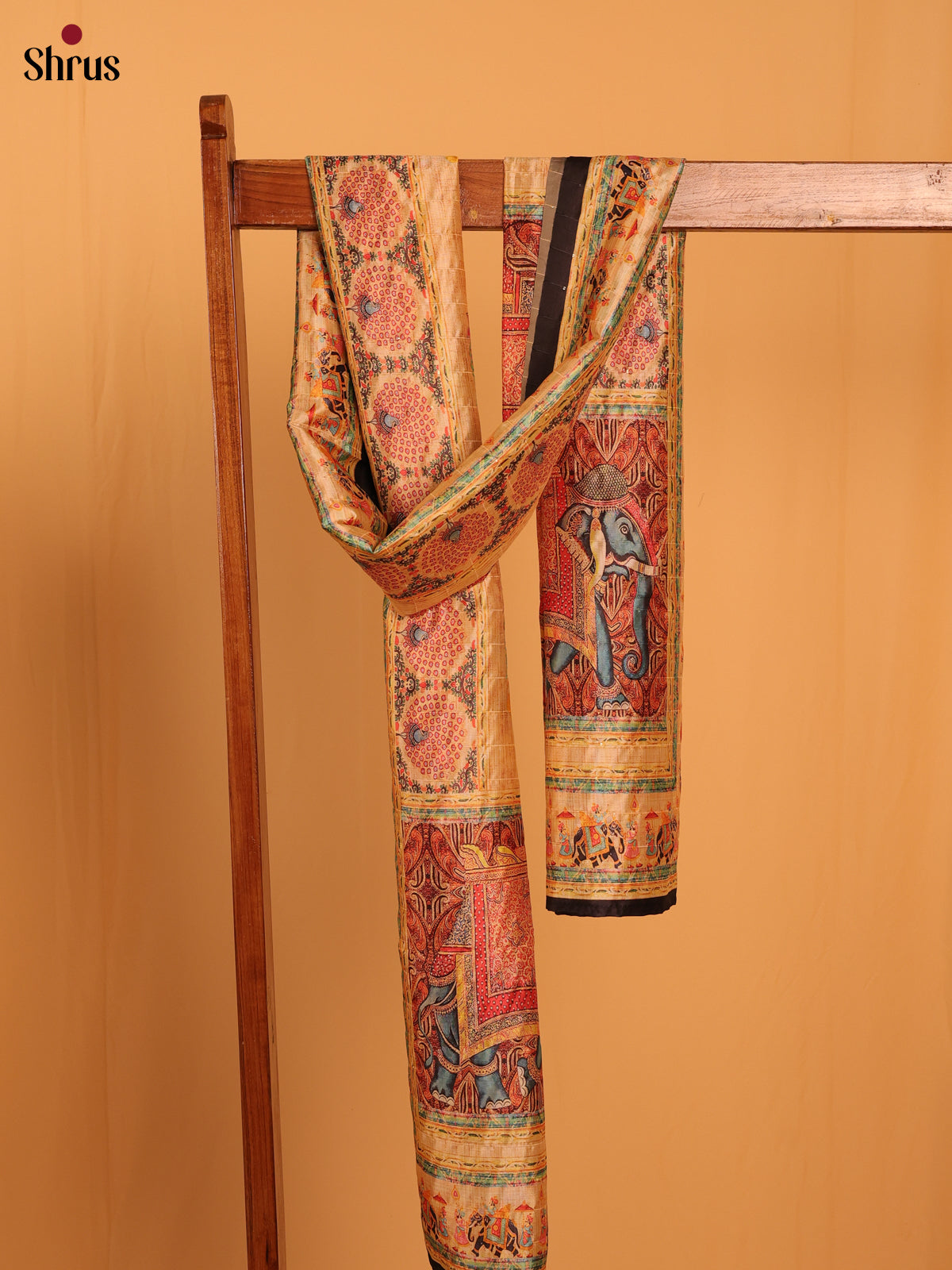 Multi colour Digital Print Semi Silk Dupatta - MCL28092