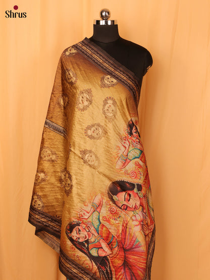Green Digitial Print Semi Silk Dupatta