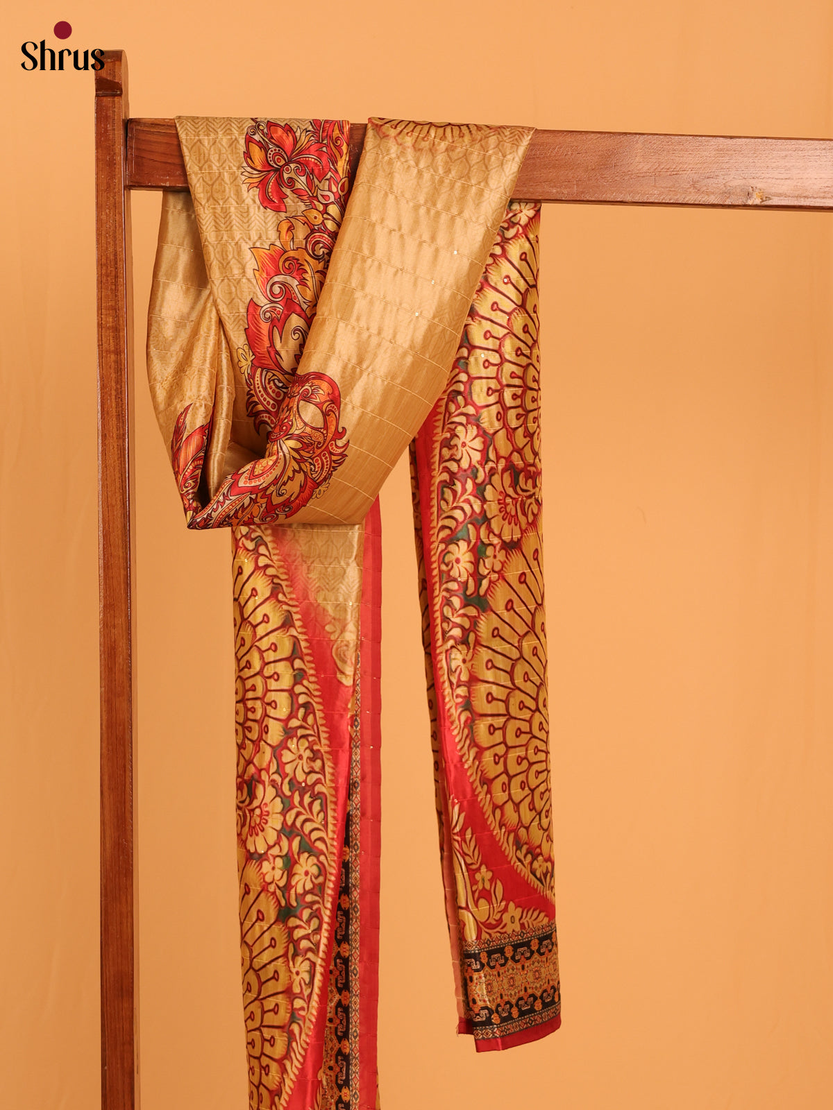 Multi colour Digital Print Semi Silk Dupatta - MCL28098