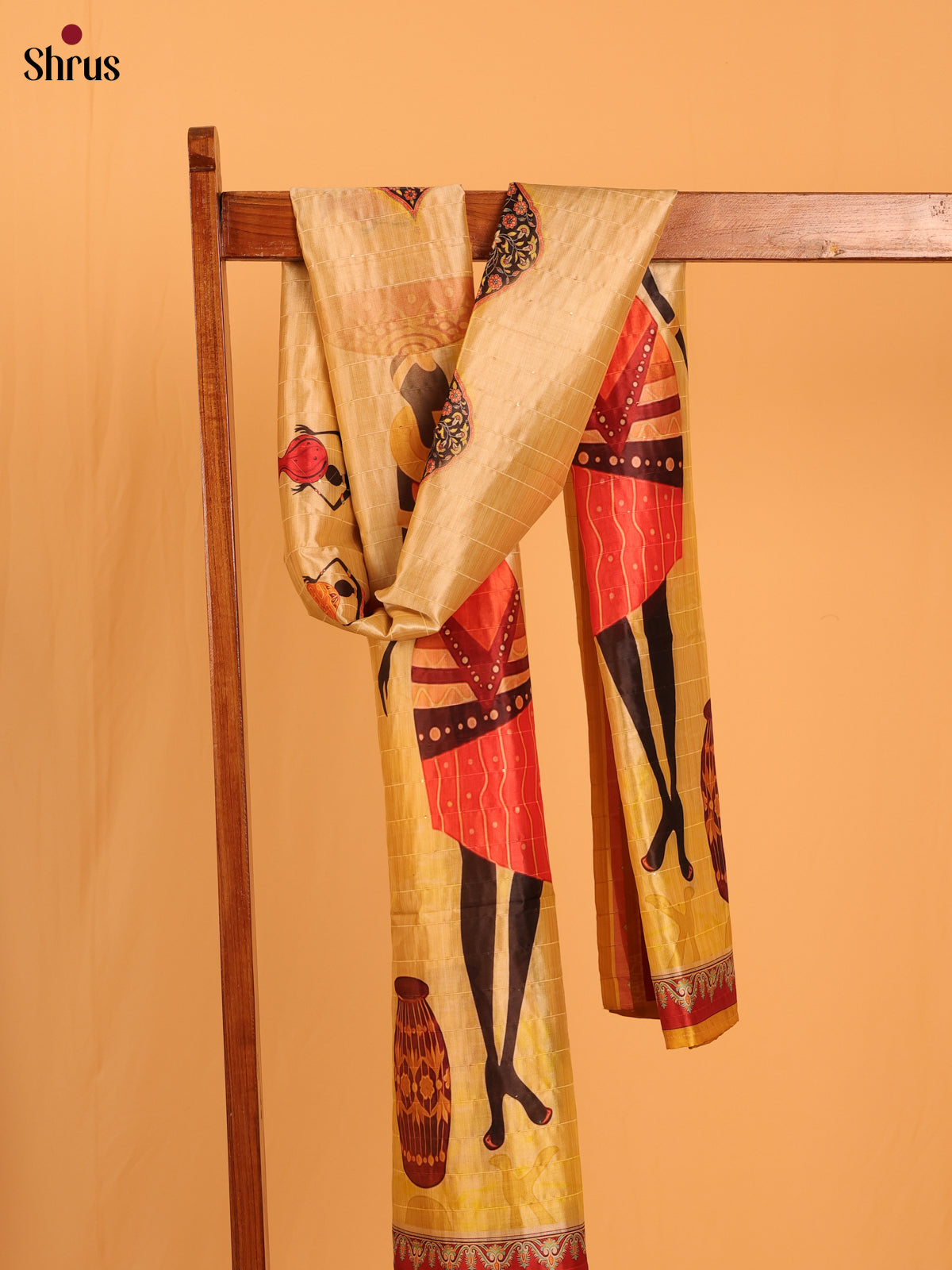 11A Yellow Digital Print Semi Silk Dupatta - MCL28104