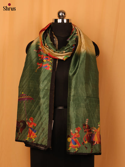 Multi Colour Mughal Print Semi Silk Dupatta - MCL28112