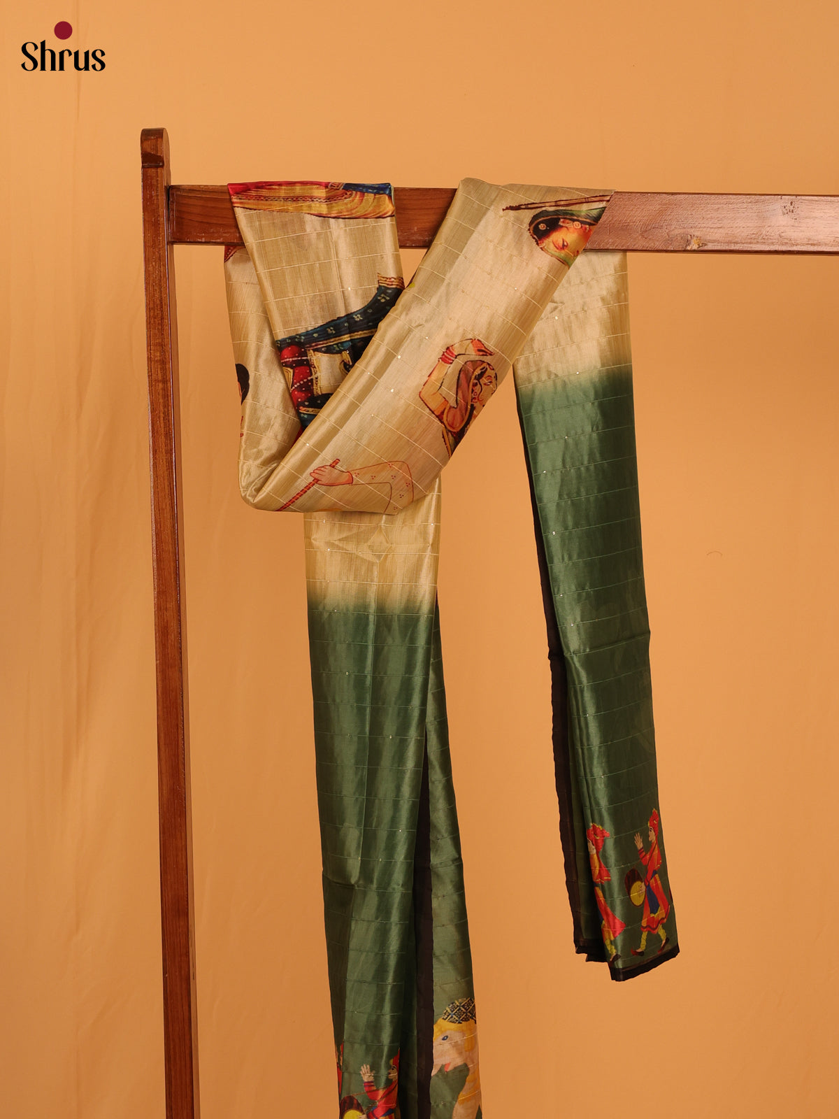 Multi Colour Mughal Print Semi Silk Dupatta - MCL28112