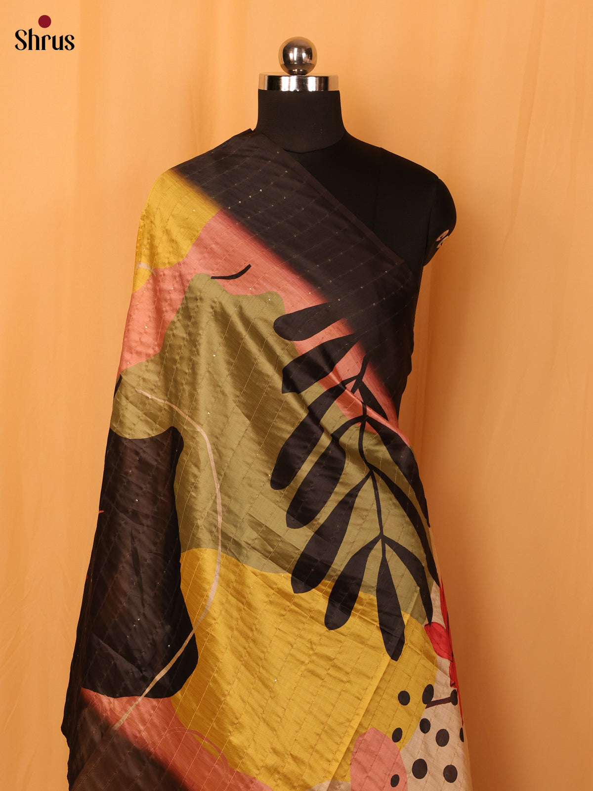 Multi colour Digital Print Semi Silk Dupatta - MCL28114