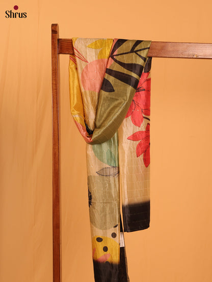 Multi colour Digital Print Semi Silk Dupatta - MCL28114