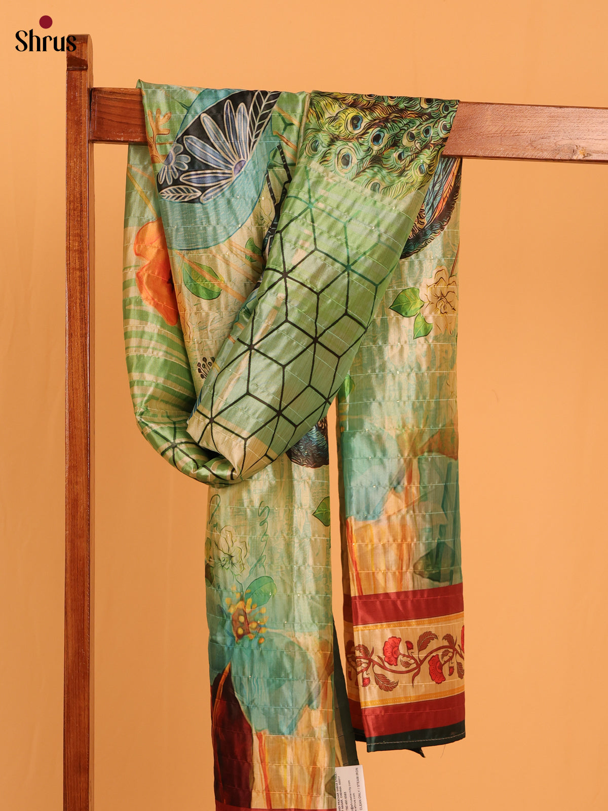 Multi colour Digital Print Semi Silk Dupatta - MCL28115