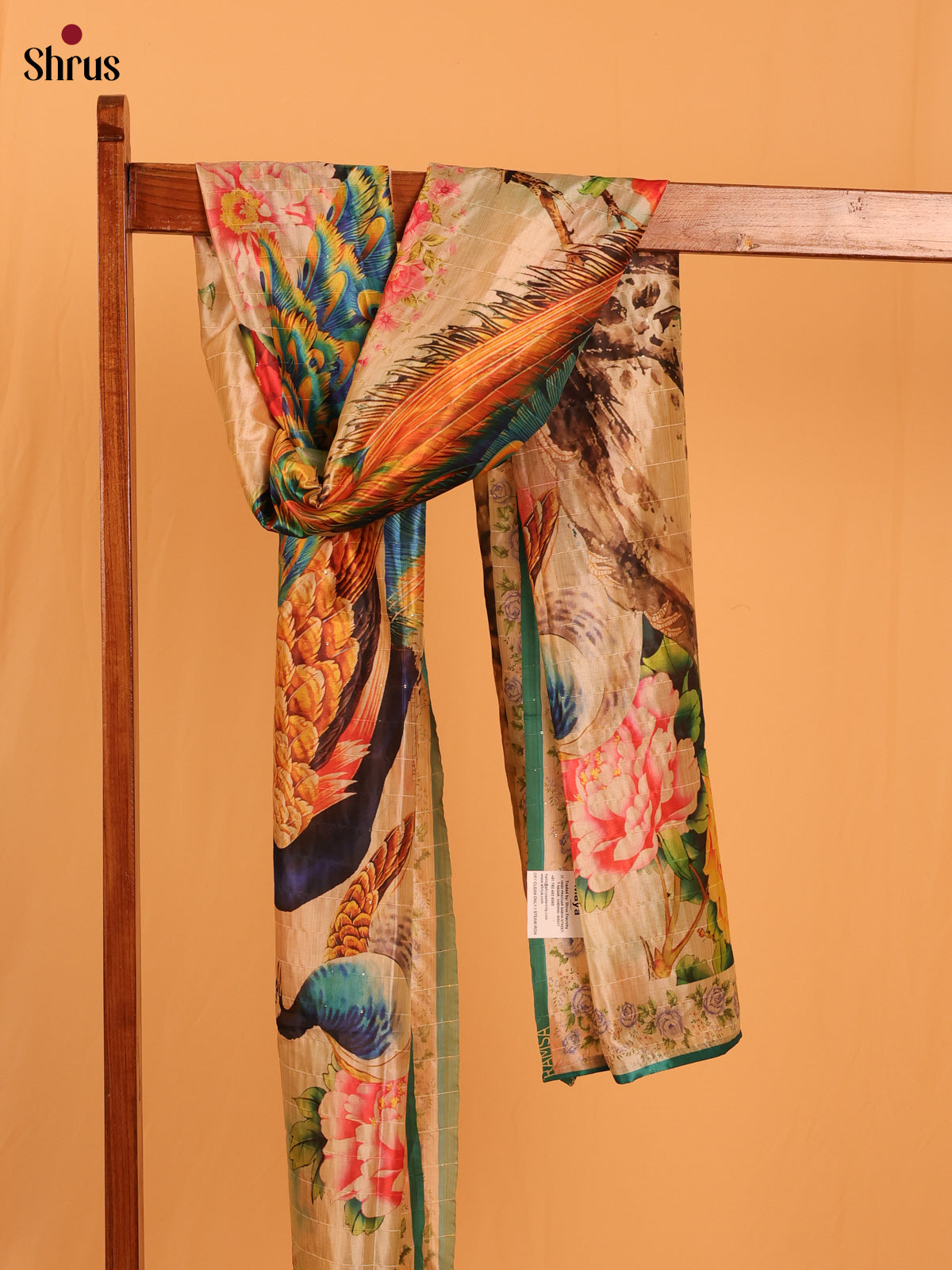 Multi colour Digital Print Semi Silk Dupatta - MCL28120