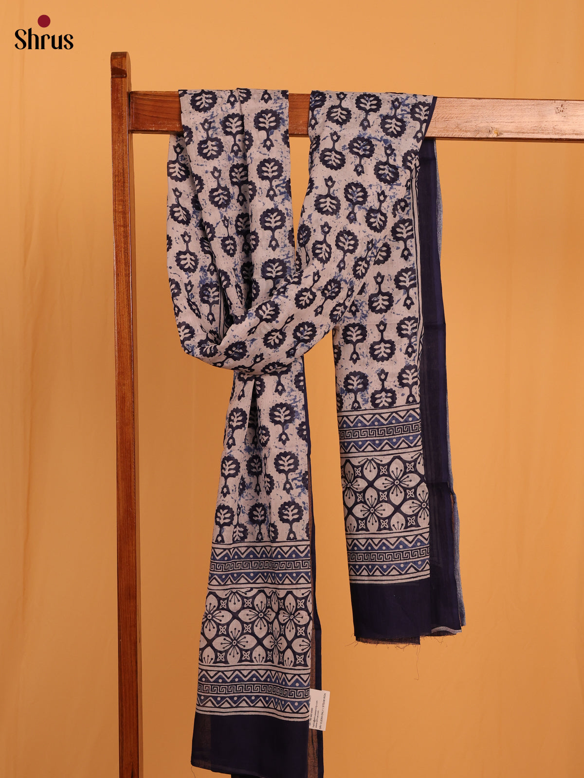 Blue Jaipuri Print Cotton Dupatta - MCL28123