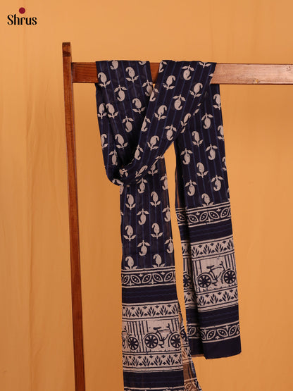 Blue Jaipuri Print Cotton Dupatta