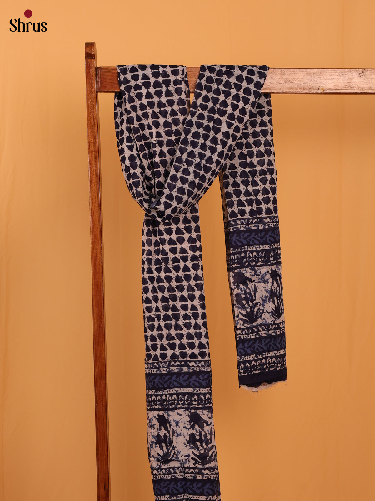 Blue Jaipuri Print Cotton Dupatta - MCL28125